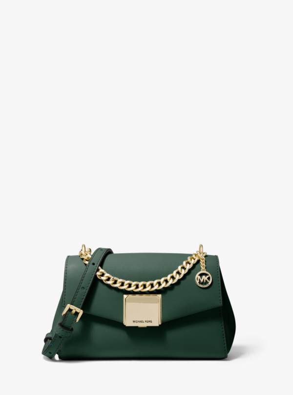 Damske Spojková Taška Michael Kors Lita Small Leather Zelene - Kabelky Michael Kors Lacne | JFIUH-1248
